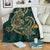 Hawaii Triple Marble Turtle Polynesian Hibiscus Premium Blanket - AH - Benjamin Style - Green White - Polynesian Pride