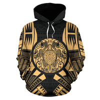 Turtle All Over Hoodie Tattoo Style - Polynesian Pride