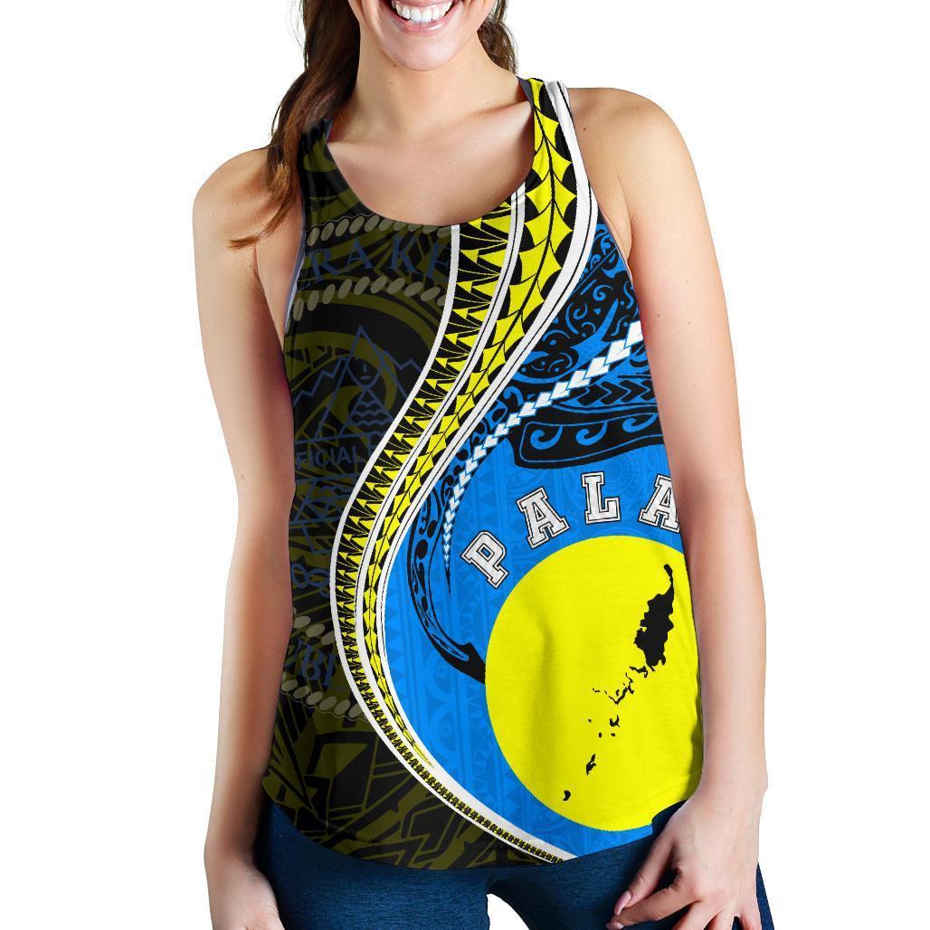 Palau Women's Racerback Tank Kanaloa Tatau Gen Pw White - Polynesian Pride