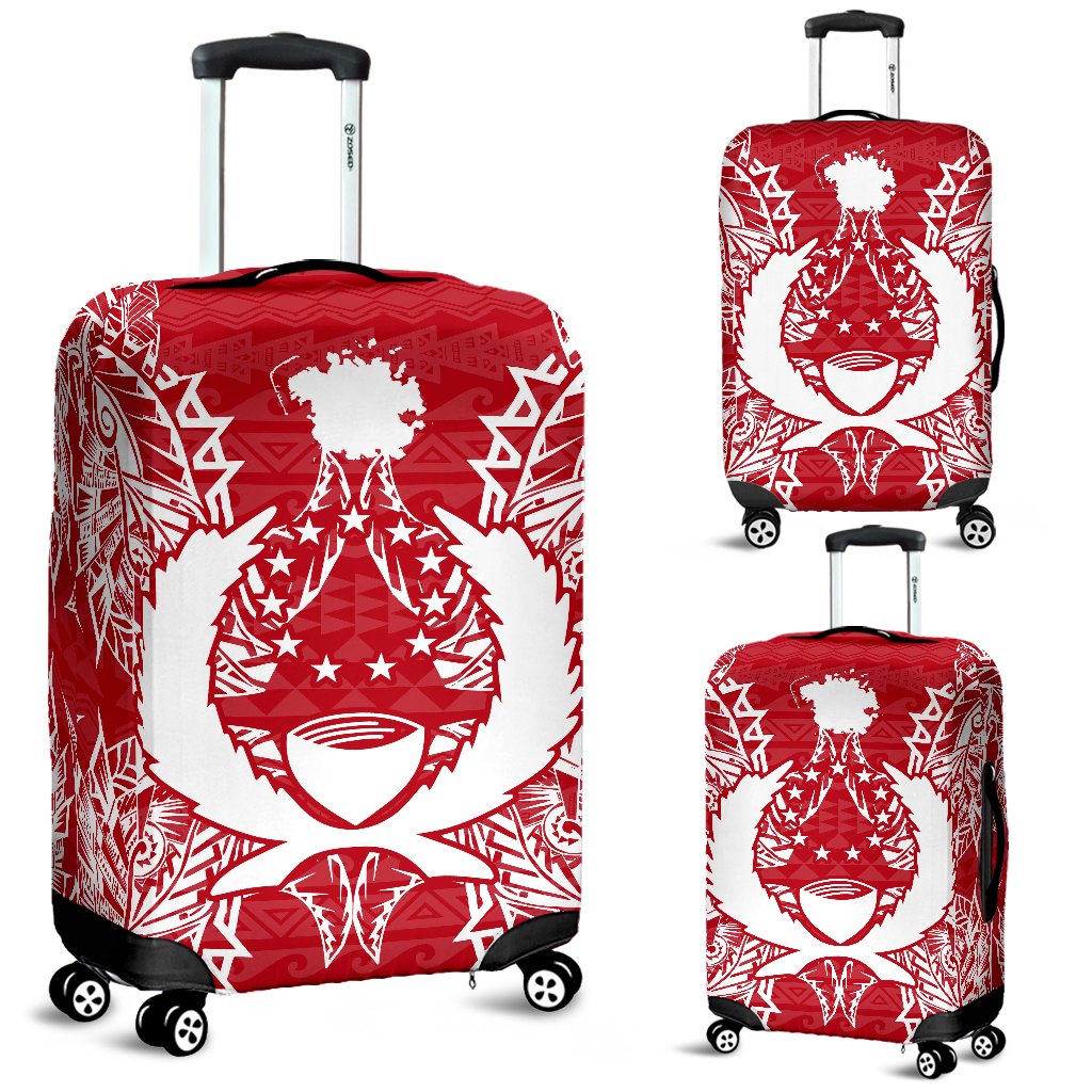 Pohnpei Polynesian Luggage Covers Map Red White Red - Polynesian Pride