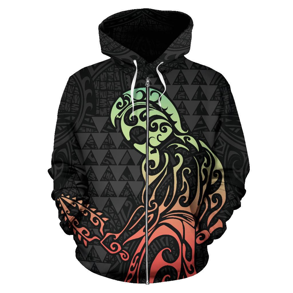 Polynesian Kakau Helmet Weapon Kanaka Warrior Hoodie (Zip) - Polynesian Pride