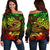 Polynesian Women's Off Shoulder Sweater - Reggae Shark Polynesian Tattoo Art - Polynesian Pride