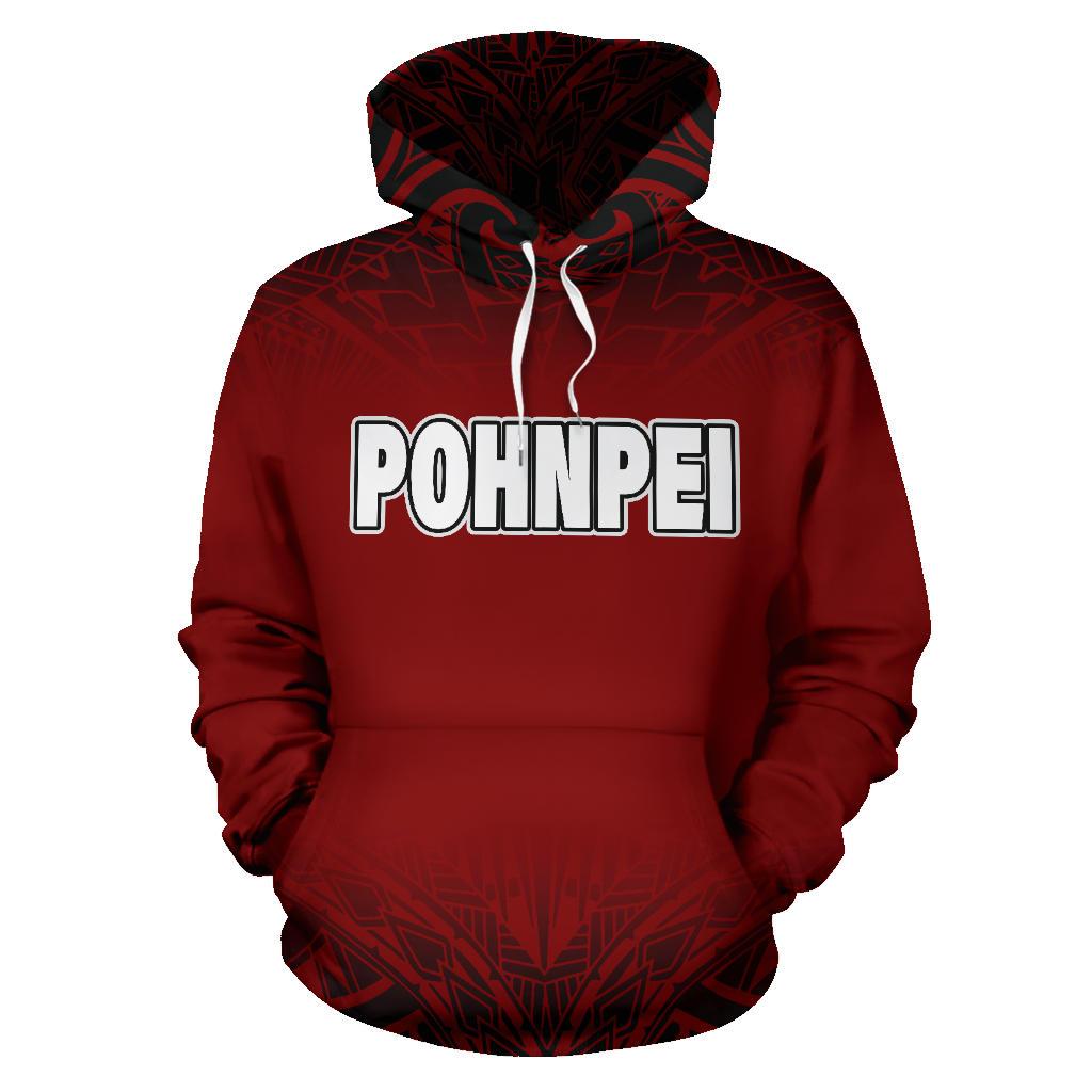 Pohnpei All Over Hoodie Red Fog Style - Polynesian Pride