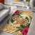 hawaii Rug - Hammerhead Shark Rug Strong Pattern Hibiscus Plumeria AH Gold - Polynesian Pride