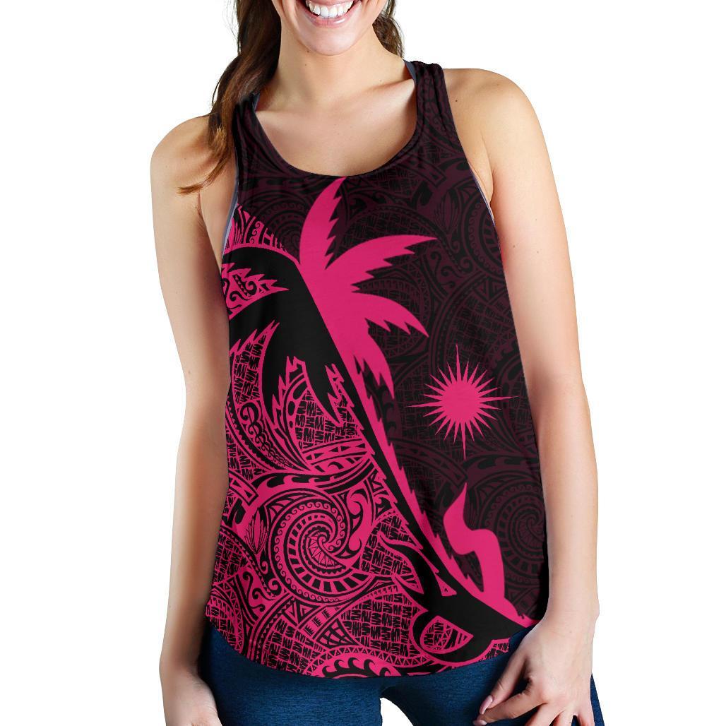 Marshall Islands Coconut Tree Women's Racerback Tank K4 - Polynesian Pride