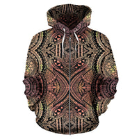 Polynesian Zip up Hoodie Tribal 01 - Polynesian Pride