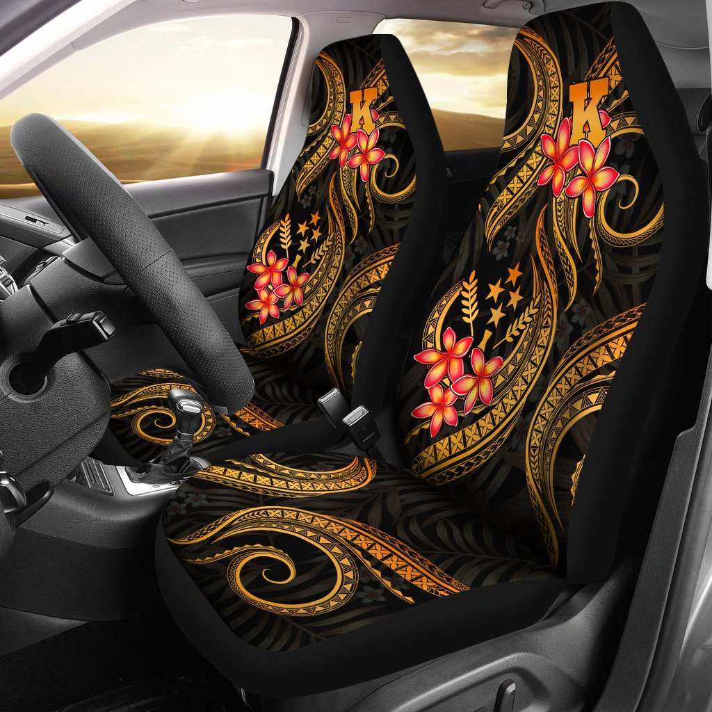 Kosrae Micronesian Car Seat Covers - Gold Plumeria Universal Fit GOLD - Polynesian Pride