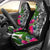 Kosrae Custom Personalised Car Seat Covers White - Turtle Plumeria Banana Leaf Universal Fit White - Polynesian Pride