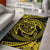 Hawaiian Kanaka Honu Hibiscus Tornado Polynesian Area Rug AH Rug Yellow - Polynesian Pride