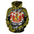 Polynesian Kanaka Maoli Royal Coat of Arms Hawaii Zip Hoodie Yellow - Polynesian Pride