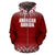 American Samoa All Over Zip up Hoodie Fog Red - Polynesian Pride