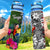 Tonga Hydro Tracking Bottle - Turtle Plumeria Banana Leaf Hydro Tracking Bottle 32oz Large Black - Polynesian Pride