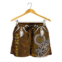 American Samoa Custom Personalised Women's Shorts - Polynesian Boar Tusk - Polynesian Pride