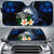 Polynesian Marshall Islands Sun Shades - Turtle With Plumeria Flowers Auto Sun Shade Universal Fit Blue - Polynesian Pride