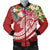 Fiji Polynesian Men's Bomber Jacket - Summer Plumeria (Red) Red - Polynesian Pride