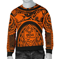 Polynesian men's sweaters - Guam Flag, Seal with Maui Moana Tattoo Unisex Orange - Polynesian Pride