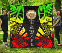 Hawaii Premium Quilt - Hawaii Seal Polynesian Reggae Tattoo - Polynesian Pride