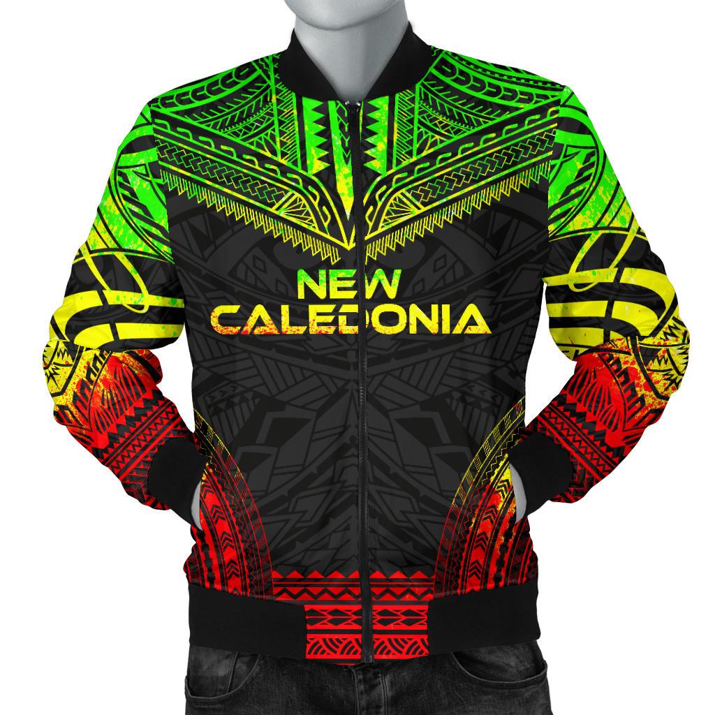 New Caledonia Polynesian Chief Men's Bomber Jacket - Reggae Version Reggae - Polynesian Pride