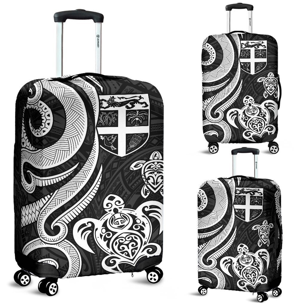 Fiji Polynesian Luggage Covers - White Tentacle Turtle White - Polynesian Pride