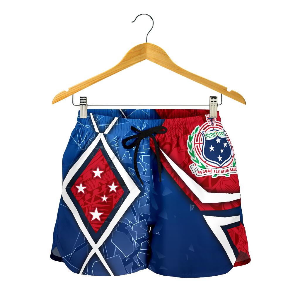 Samoa Women's Shorts - Samoa Flag with Polynesian Patterns - Polynesian Pride