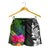 New Caledonia Women Shorts - Turtle Plumeria Banana Leaf Crest - Polynesian Pride