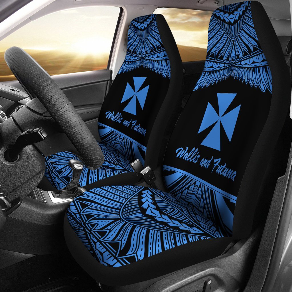 Wallis and Futuna Polynesian Car Seat Covers - Pride Blue Version Universal Fit Blue - Polynesian Pride