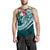 Tahiti Polynesian Men's Tank Top - Summer Plumeria (Turquoise) - Polynesian Pride