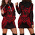 French Polynesia Polynesian Hoodie Dress Map Red Red - Polynesian Pride