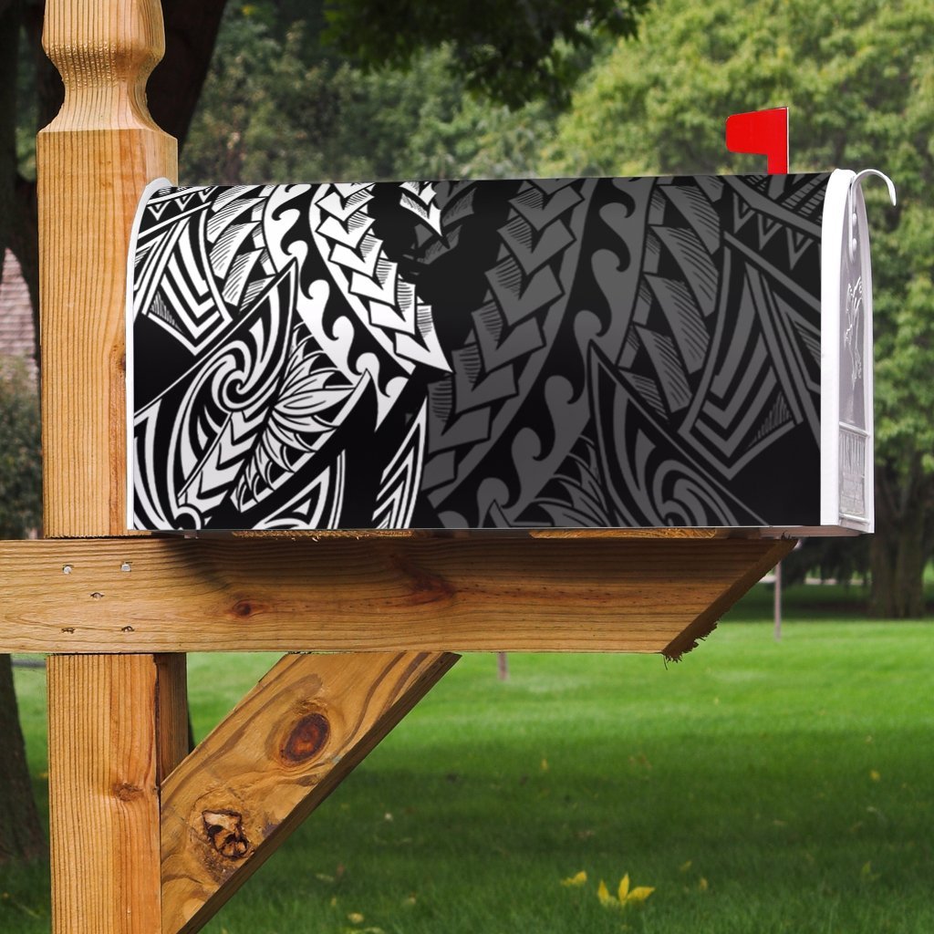 Wallis and Futuna Mailbox Cover - Wings Style Mailbox Cover - Wallis and Futuna Black - Polynesian Pride