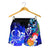 Vanuatu Custom Personalised Women's Short - Humpback Whale with Tropical Flowers (Blue) - Polynesian Pride