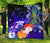 Pohnpei Custom Personalised Premium Quilt - Humpback Whale with Tropical Flowers (Blue) Blue - Polynesian Pride