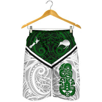 New Zealand Maori Rugby Men Shorts Pride Version - White White - Polynesian Pride