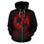 Tonga Polynesian All Over Custom Zip up Hoodie Red Tribal Pattern - Polynesian Pride