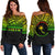 Chuuk Women's Off Shoulder Sweater - Reggae Color Version Art - Polynesian Pride