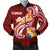 Tonga Men's Bomber Jacket - Tonga Coat Of Arms With Polynesian Patterns Red - Polynesian Pride