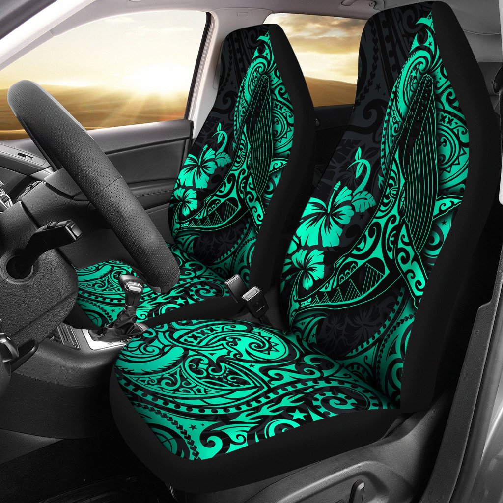 Polynesian Hawaii Car Seat Covers - Polynesian Turquoise Humpback Whale Universal Fit Turquoise - Polynesian Pride