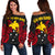 Papua New Guinea Women's Off Shoulder Sweater - Papua New Guinea Spirit Red - Polynesian Pride