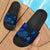 Yap Sandals - Turtle Hibiscus Pattern Blue Black - Polynesian Pride