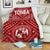 Tonga Premium Blanket - Tonga Seal With Polynesian Tattoo Style (Red) White - Polynesian Pride