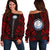 Marshall Islands Women's Off Shoulder Sweater - Polynesian Tattoo Red Red - Polynesian Pride