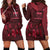 Samoa Hoodie Dress - Samoa Coat Of Arms Dreamcatcher Red Version Red - Polynesian Pride