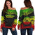 American Samoa Polynesian Chief Women's Off Shoulder Sweater - Reggae Version Art - Polynesian Pride