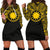 Nauru Women Hoodie Dress - Nauru Coat Of Arms Polynesian Gold Black Gold - Polynesian Pride