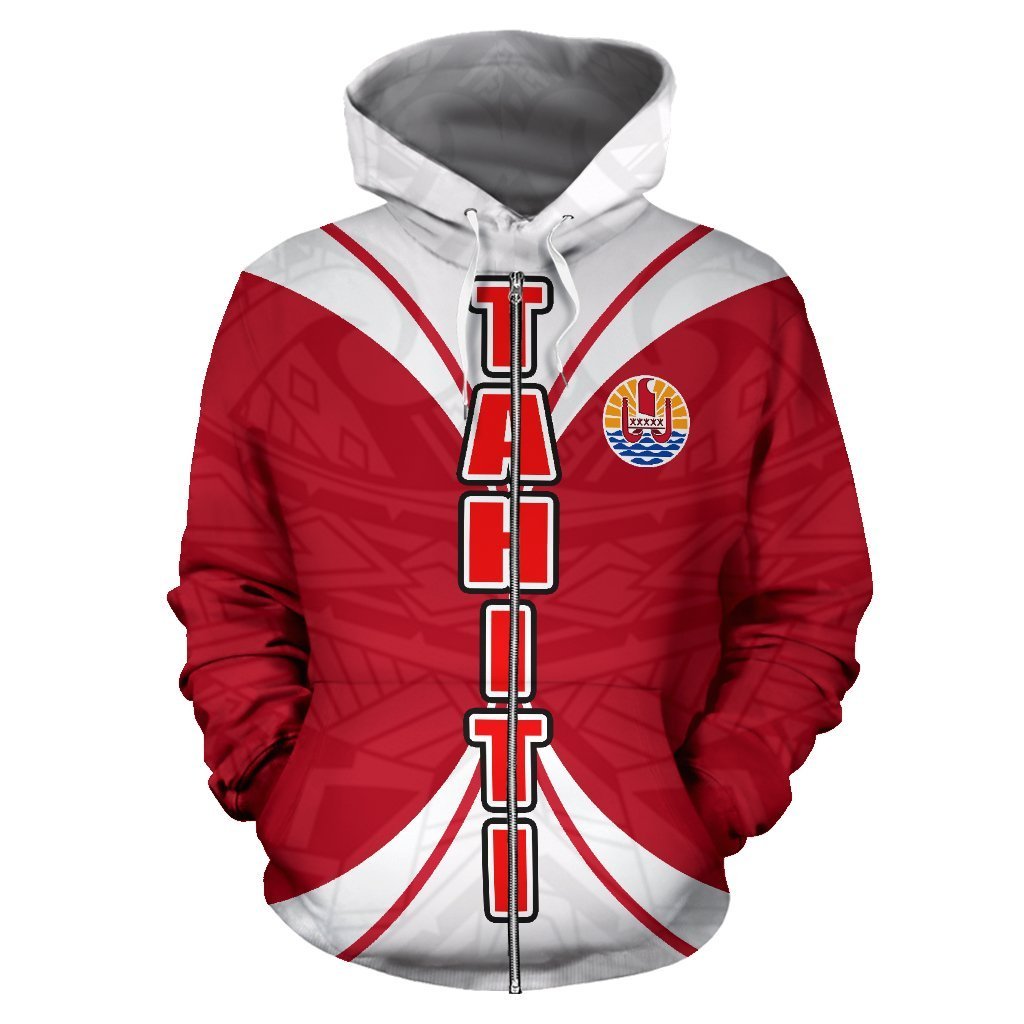 Tahiti All Over Zip up Hoodie Impact Version - Polynesian Pride
