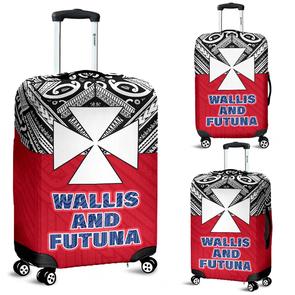 Wallis And Futuna Luggage Covers - Polynesian Design Black - Polynesian Pride