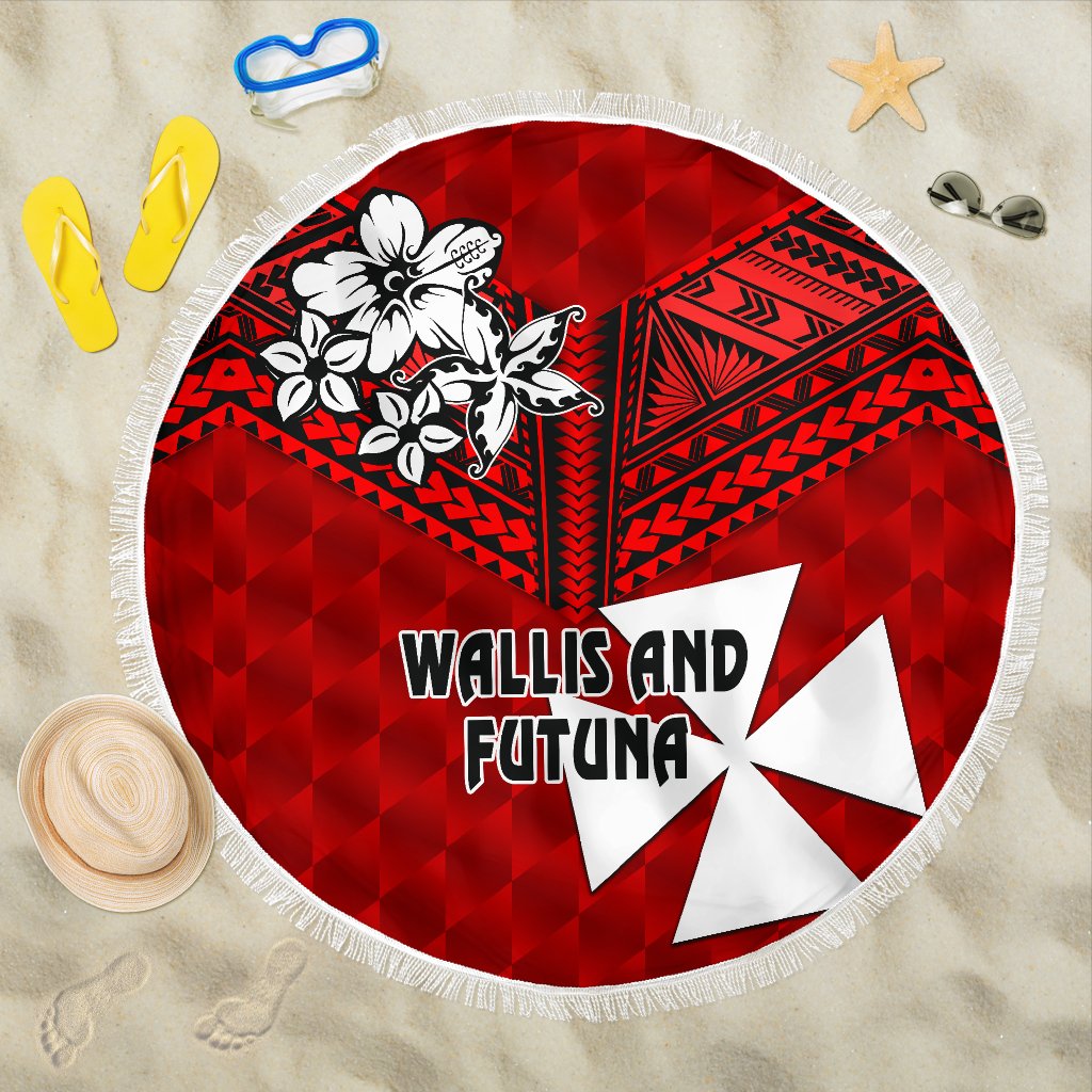 Wallis and Futuna Rugby Beach Blanket Sporty Vibes Beach Blanket One Size Red - Polynesian Pride