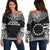 Cook Islands Polynesian Chief Women's Off Shoulder Sweater - Black Version Black - Polynesian Pride