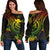 Hawaii Women's Off Shoulder Sweater - Reggae Turtle Art - Polynesian Pride