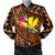 Hawaii Kanaka Maoli Men's Bomber Jacket - Polynesian Hook And Hibiscus Dark Salmon - Polynesian Pride