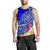 American Samoa Polynesian Men's Tank Top - Turtle Plumeria (Blue) - Polynesian Pride